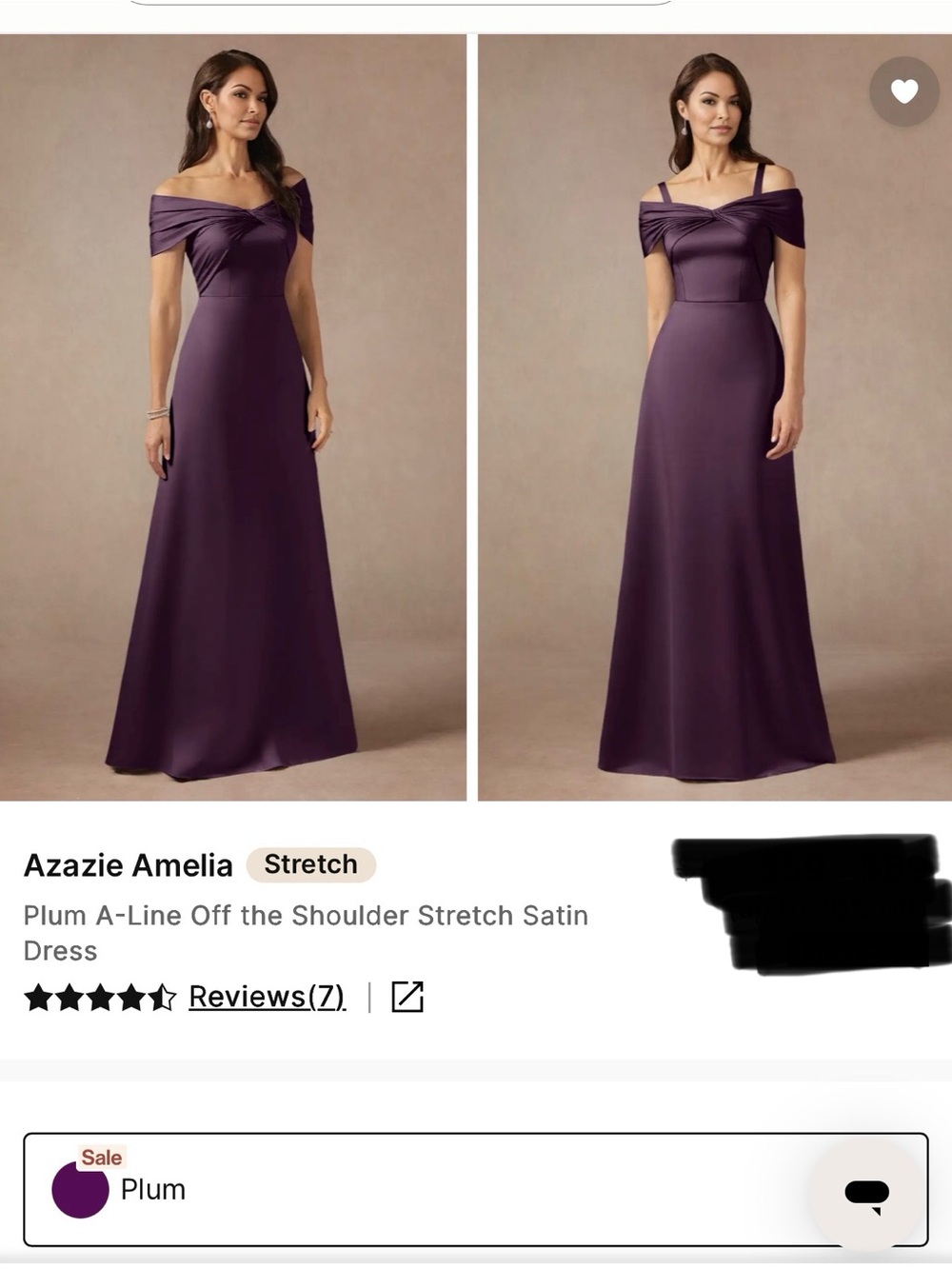 Azazie Plum Off-the-Shoulder Maxi Dress